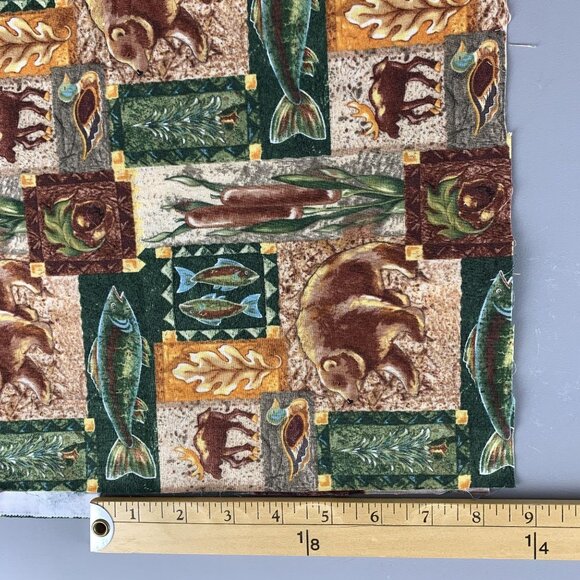 Great Northwest Krista Hamrick Hunting Fishing Cabin Cotton Fabric 1.5 Yards - Picture 7 of 13